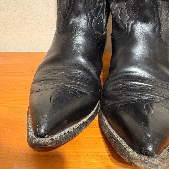 Vintage Nacona Black Leather Western Cowboy Boots Men’s Size 9 - Picture 3 of 14